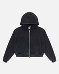 Acid Washed Zip-Up - Black