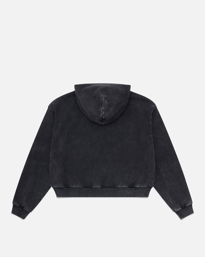 Acid Washed Zip-Up - Black
