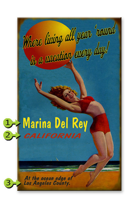 Beach Ball Girl Custom Sign