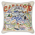 Cape Cod Hand-Embroidered Pillow