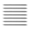 Eight identical Chest Expander Replacement Springs by Bells of Steel USA are arranged in parallel rows on a white background, each featuring circular loops at both ends—ideal for replacing old springs in your chest expander.