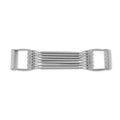 The Bells of Steel Chest Expander, featuring five metal springs and two textured handles for muscle building, is displayed flat on a white background.