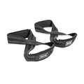 The Bells of Steel Classic Figure 8 Lifting Straps feature reinforced black stitching and a white BOS logo on each, displayed on a white background—perfect for boosting grip strength.