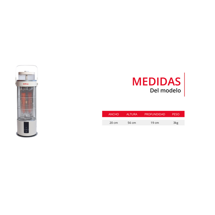 Estufa Eléctrica Infrarroja Kaltemp IR STONE BLANCO 800W | 12m2