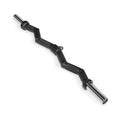 The Bells of Steel Fat Bar - Olympic Curl Bar Cable Attachment, featuring angled grips and chrome sleeves to enhance grip strength during weightlifting, is displayed on a white background.
