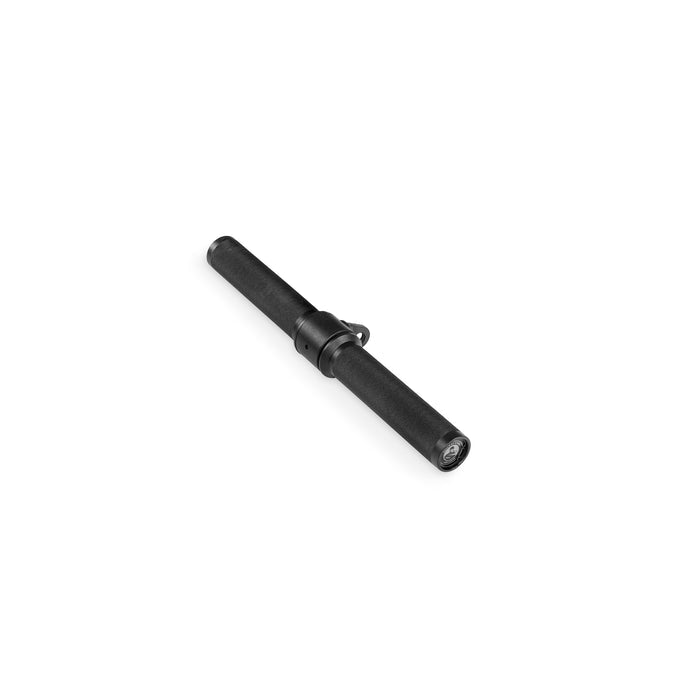 The Bells of Steel Fat Bar - Straight Handle Bar features textured grips and a central mounting bracket—ideal as a fat bar attachment or for cable machine accessories. Black finish, shown on a white background.
