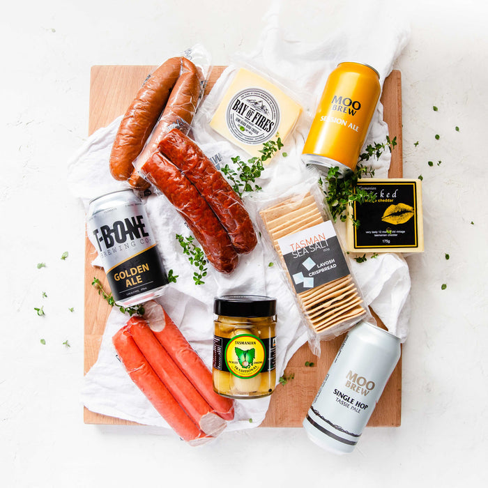 Father's Day Tasmanian Cheese Platter with Beers and Smallgoods