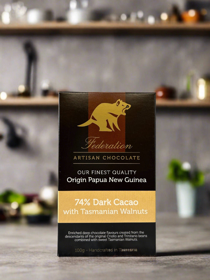 Federation Chocolate 74% Dark Cacoa  with Tasmanian Walnuts
