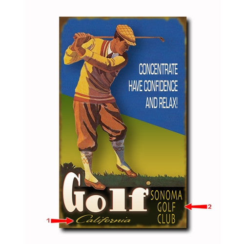 Golf Concentrate Custom Sign