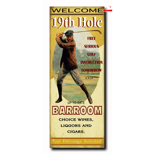 Golf Nineteenth Hole Sign