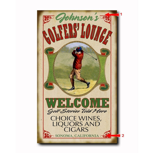 Golfer's Lounge Custom Sign