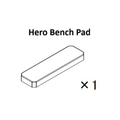 Illustration of a rectangular bench pad labeled "Hero Pad Spare Parts" from Bells of Steel USA, with a quantity of one shown as "× 1" below the image, highlighting this essential replacement part for your seating needs.