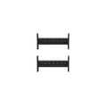 Two Bells of Steel Hydra Crossmembers, black metal bars with evenly spaced holes, are shown parallel to each other against a plain white background.