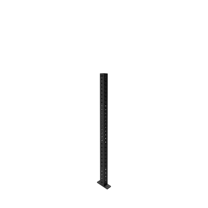 A single Bells of Steel Hydra Vertical Upright in black metal stands on a small rectangular base with evenly spaced holes, perfect for 3x3 power rack attachments, against a plain white background.