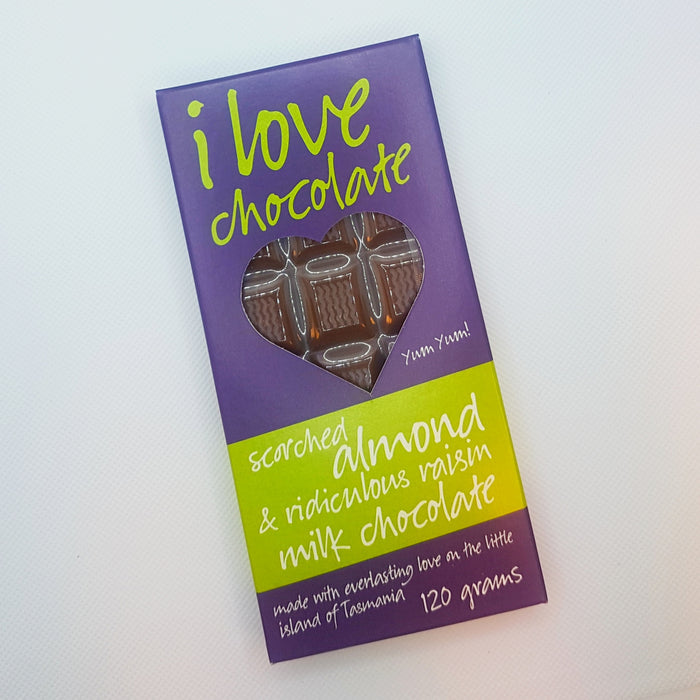 I Love Chocolate - Scorched Almond & Raisin Milk Chocolate