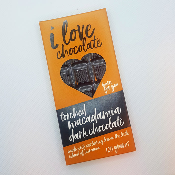I Love Chocolate- Torched Macadamia Dark Chocolate