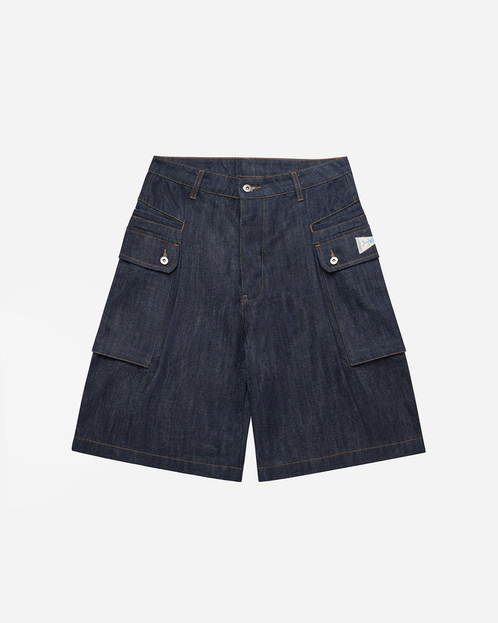 Indigo Denim Monkey Cargo Shorts