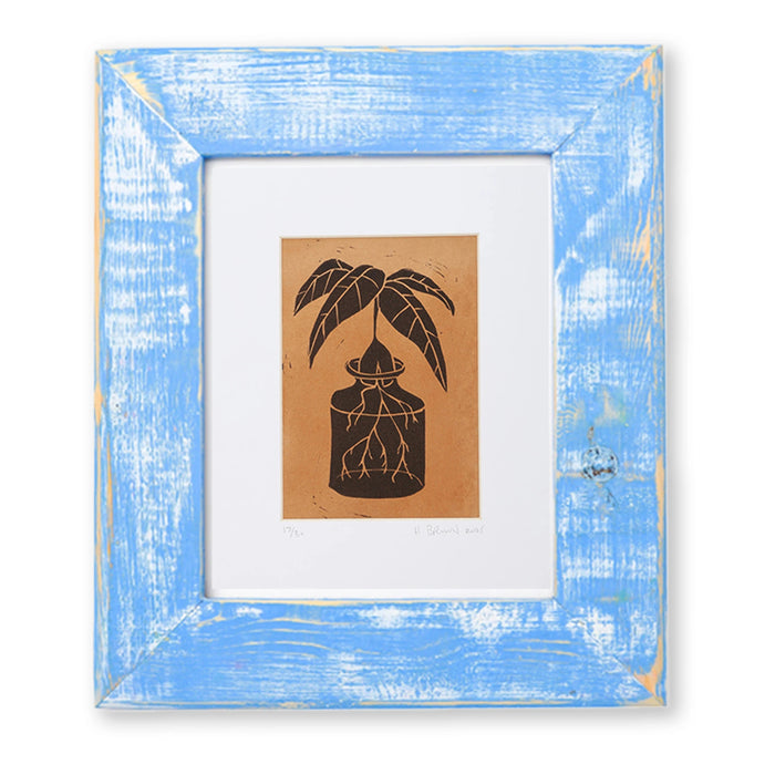 LINO CUT, AVOCADO SPROUT-BROWN