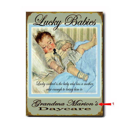 Lucky Babies - Blue Custom Sign