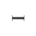 A black Bells of Steel Manticore Crossmembers unit with two vertical supports and a horizontal base featuring evenly spaced round holes for attachments, shown against a white background.
