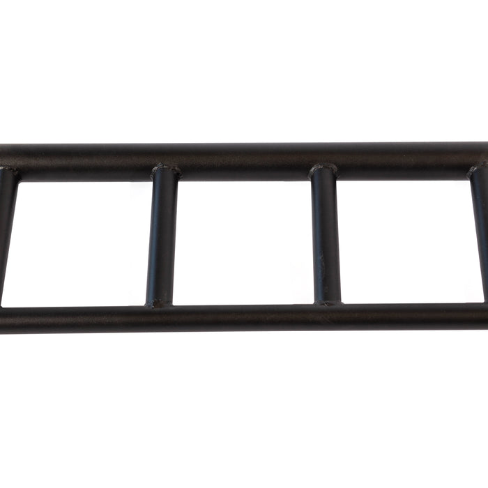 A close-up of the Bells of Steel Multi-Grip Pull Up Bar, featuring a black metal frame with three horizontal rungs and two vertical side rails, shown against a white background.