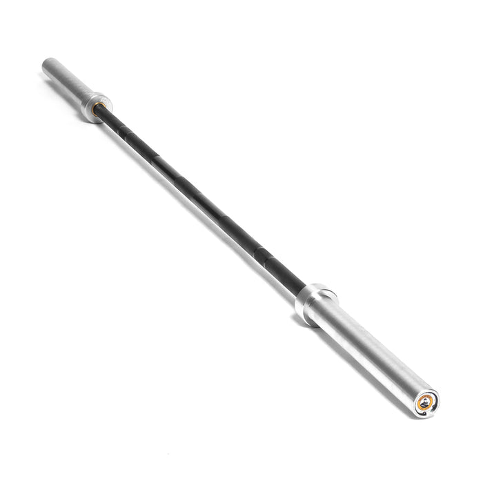 The Bells of Steel Multi-Purpose Olympic Barbell – The Utility Bar features a black knurled grip and silver sleeves, shown on a white background.