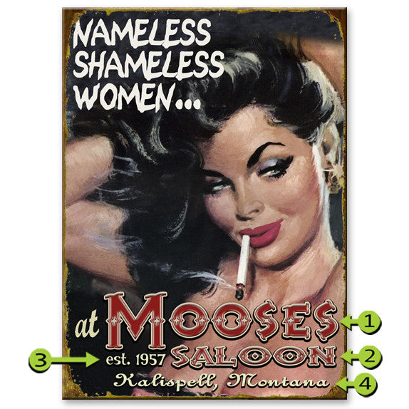 Nameless Shameless Custom Sign