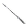 The Bells of Steel Olympic Weightlifting Barbell is shown diagonally on a white background, highlighting its smooth and textured grip areas and thick, cylindrical ends for loading weight plates.