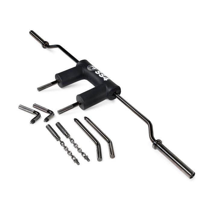 The Bells of Steel Safety Squat Bar - The SS4 features padded shoulder rests and comes with metal attachments and handles, making it an ideal leg day tool and a safe, effective back squat alternative for your workouts.