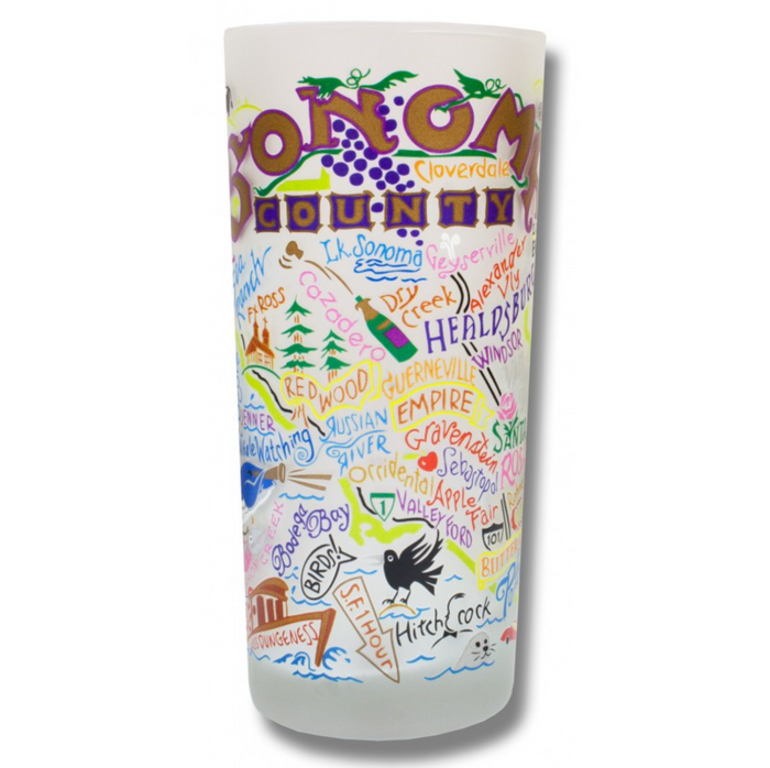 Sonoma County Frosted Glass Tumbler