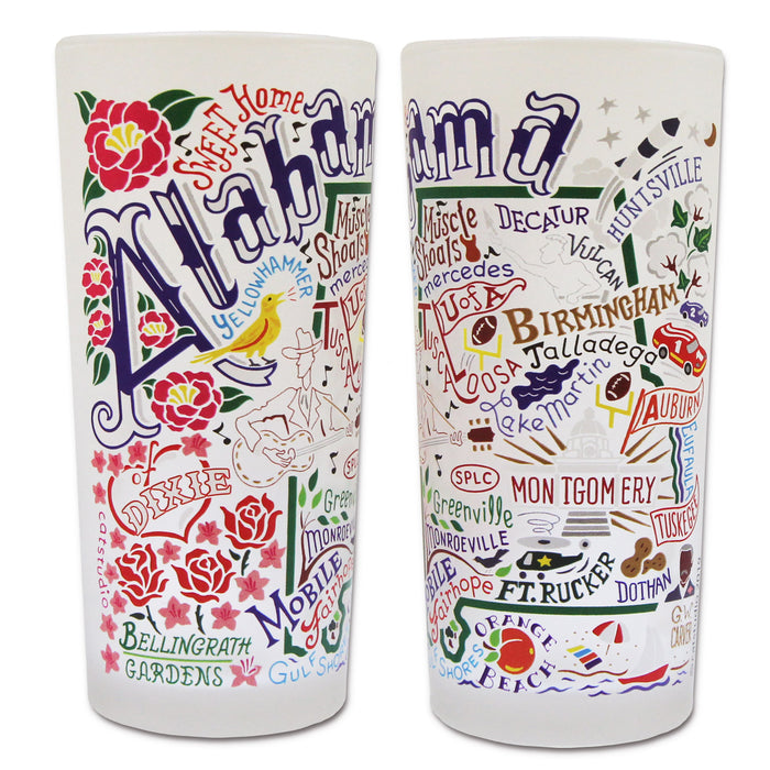 State of Alabama Frosted Glass Tumbler