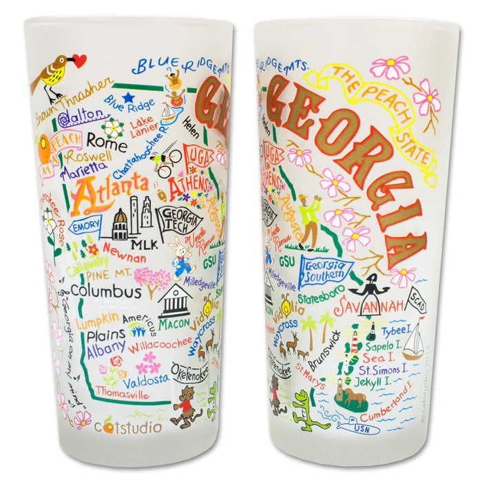 State of Georgia Frosted Glass Tumbler