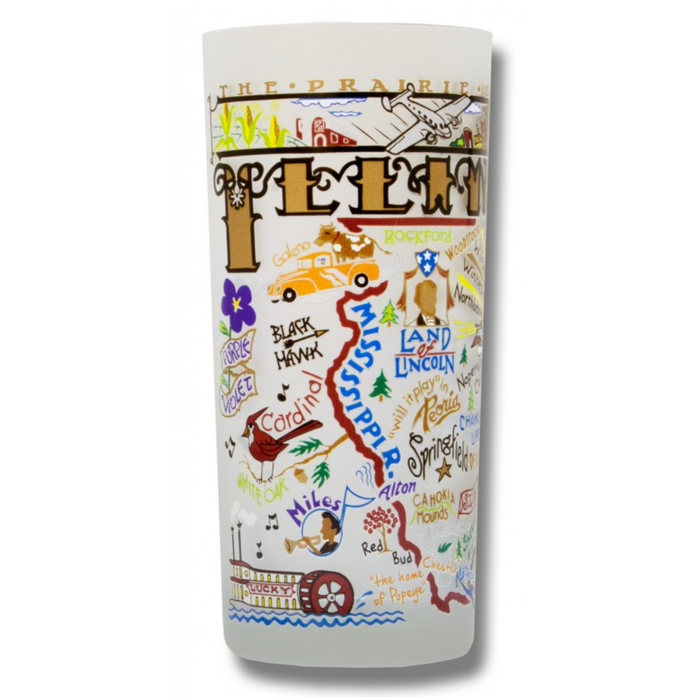State of Illinois Frosted Glass Tumbler