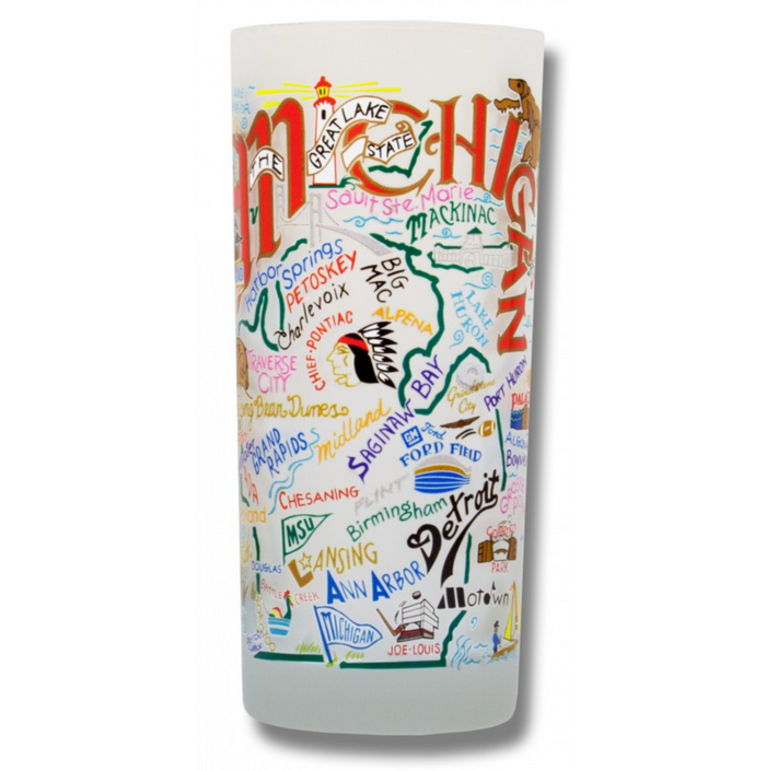 State of Michigan Frosted Glass Tumbler