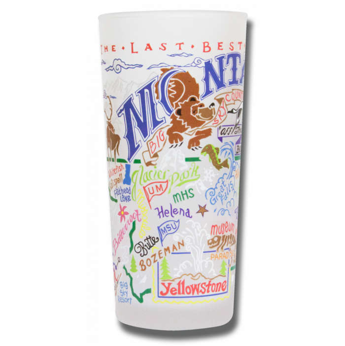 State of Montana Frosted Glass Tumbler