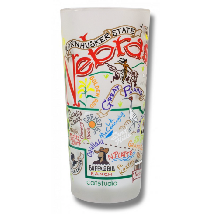 State of Nebraska Frosted Glass Tumbler