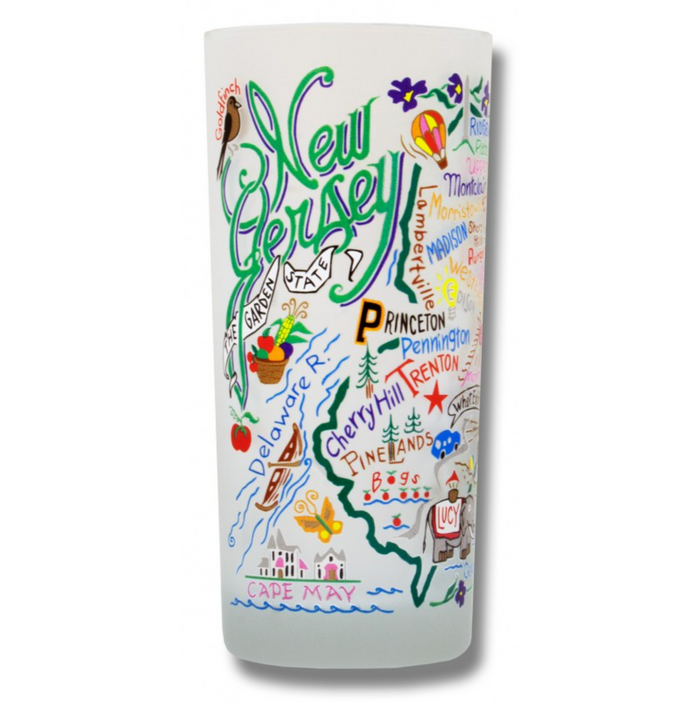 State of New Jersey Frosted Glass Tumbler
