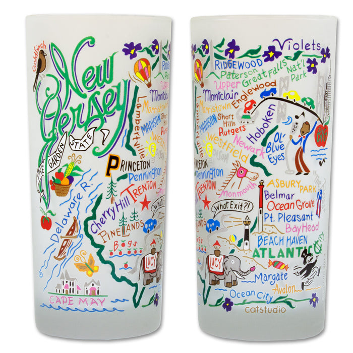 State of New Jersey Frosted Glass Tumbler