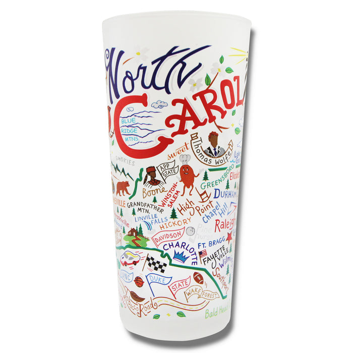 State of North Carolina Froasted Glass Tumbler