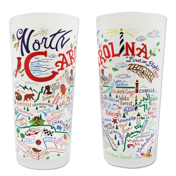 State of North Carolina Froasted Glass Tumbler