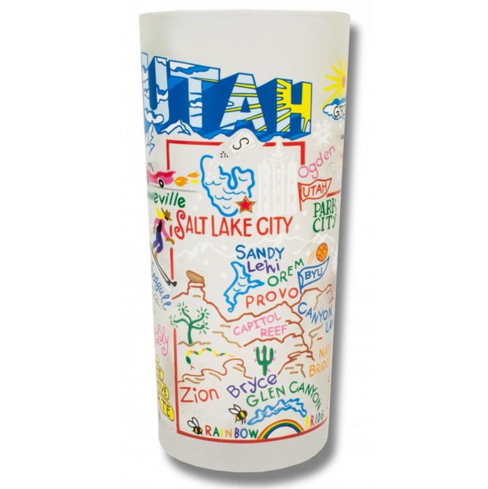 State of Utah Frosted Glass Tumbler