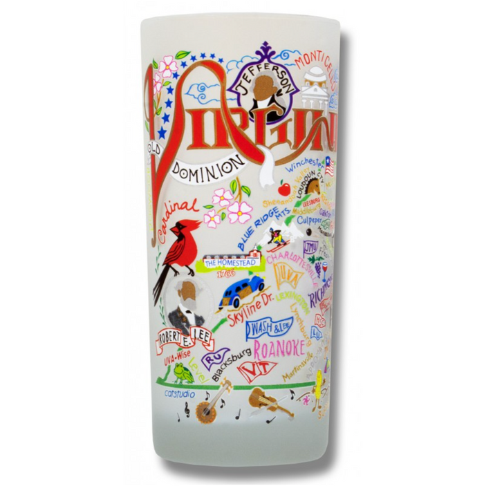 State of Virginia Frosted Glass Tumbler