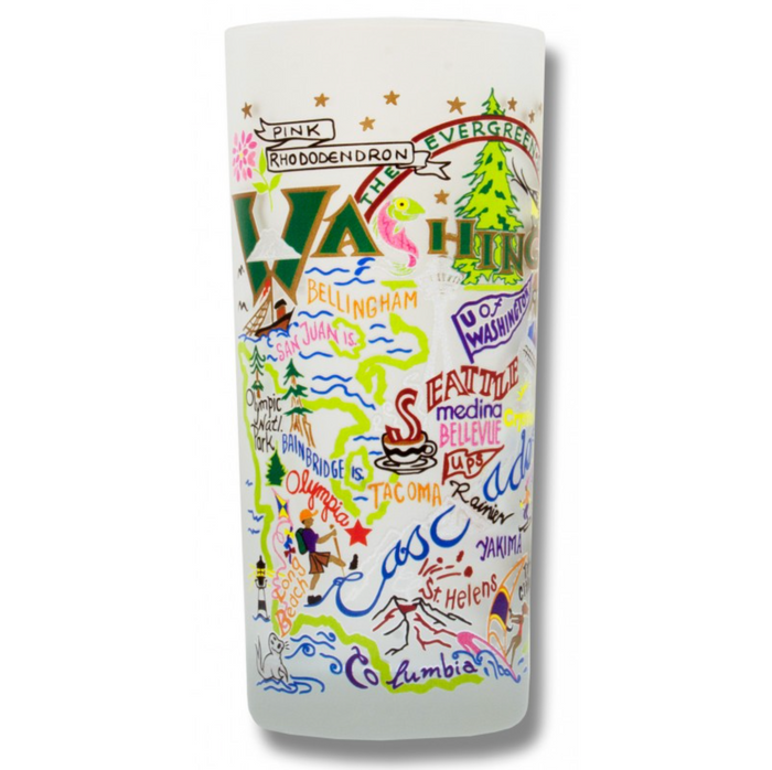State of Washington Frosted Glass Tumbler