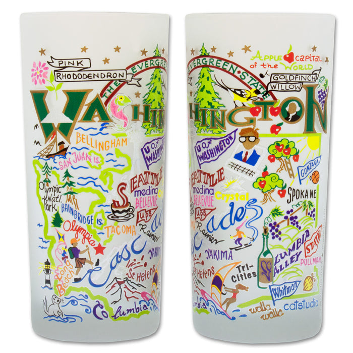 State of Washington Frosted Glass Tumbler
