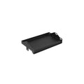 The Bells of Steel USA Storage Shelves feature a black metal rectangular tray with raised edges and cut-out handles, perfect for use as a power rack shelf or for organizing small items; shown on a white background.