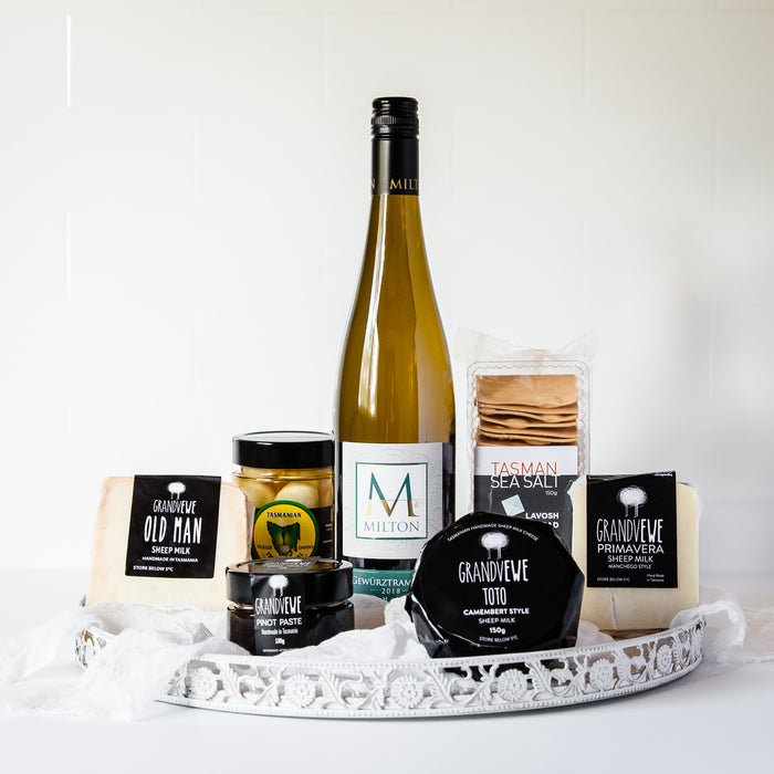 Tasmania Grandvewe Cheese Platter with a Milton Reserve  Pinot Gris