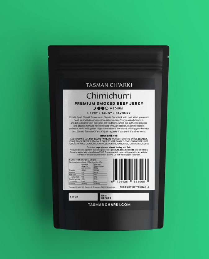 Tasmanian Ch'arki -  Chimichurri Beef Jerky