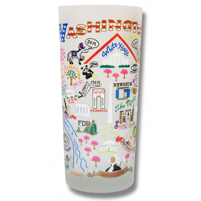 Washington DC Frosted Glass Tumbler